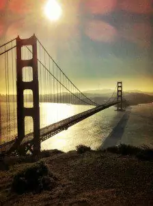 A view of San Francisco with the Golden Gate Bridge